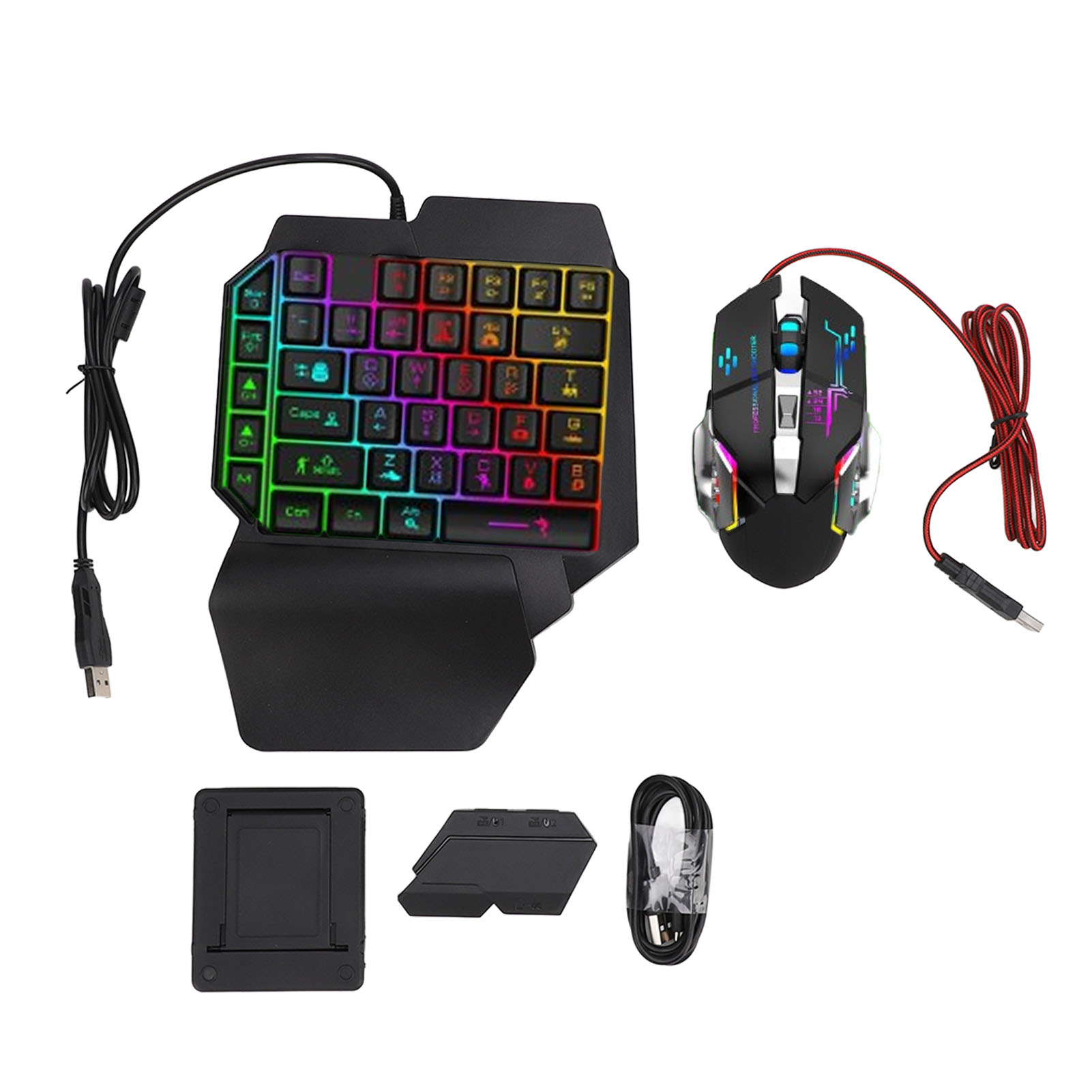 Gaming Keyboard Mini - Toetsenbord-muis-converterset Responsieve toetsenbord-muiscombinatie met één hand