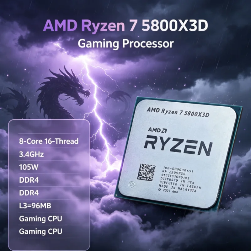 Amd Cpu Ryzen 7 - AMD R7 5800X3D 96 MB CPU-processor